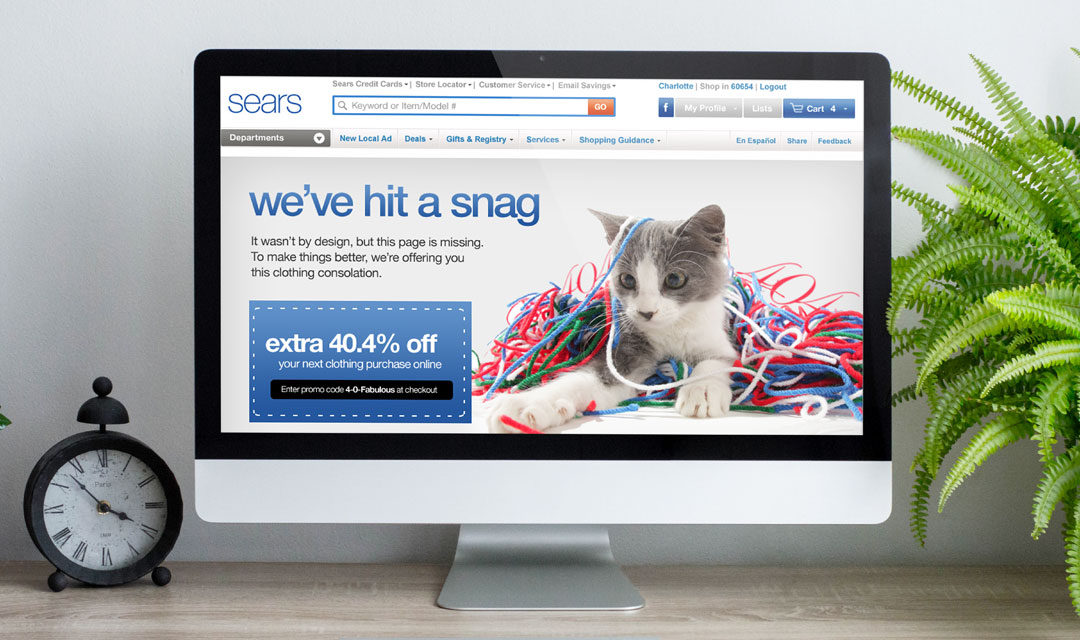 Sears Targeted 404 Error pages